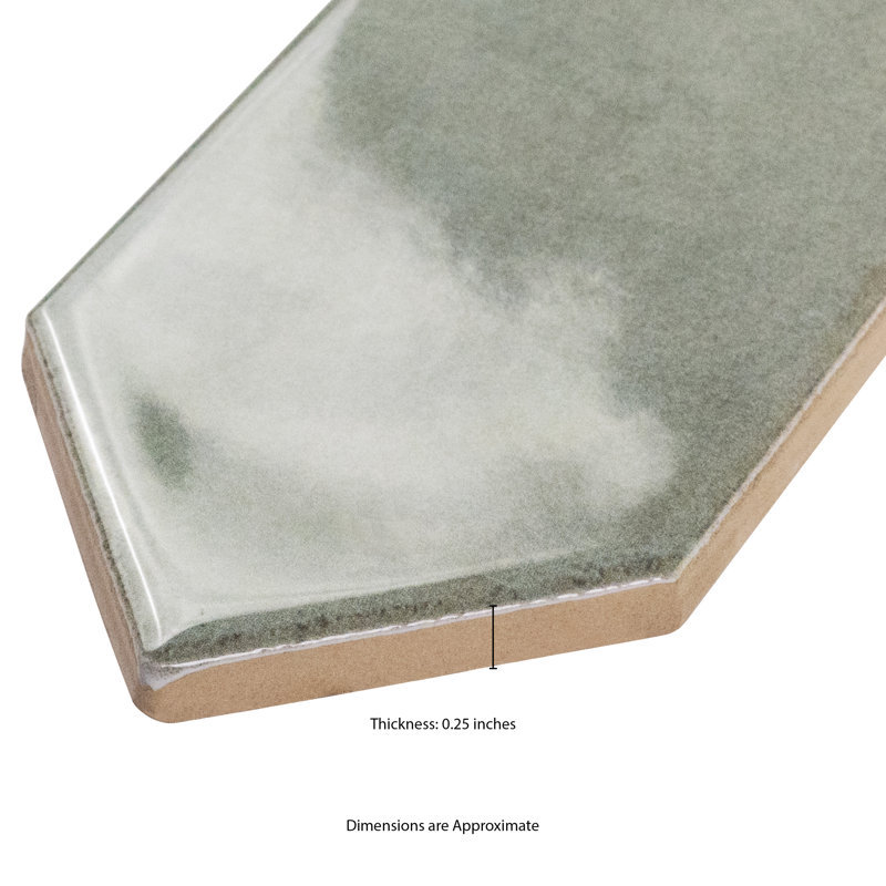 MSI Renzo Glossy Ceramic Picket Wall Tile, Jade