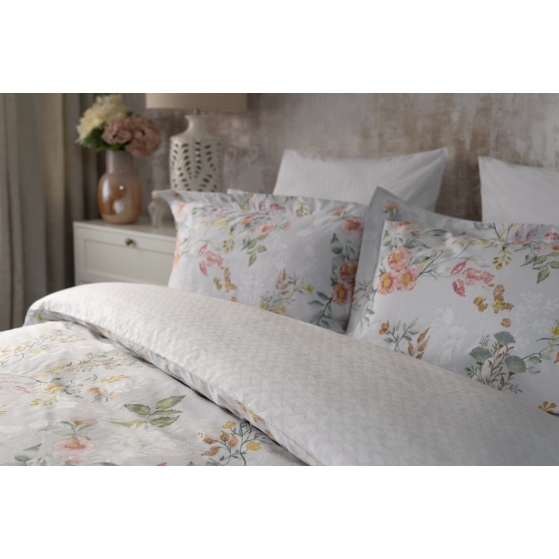 Rieva Cotton Floral Duvet Cover Set with Pillowcases Included, King - 2 Standard Pillow Cases