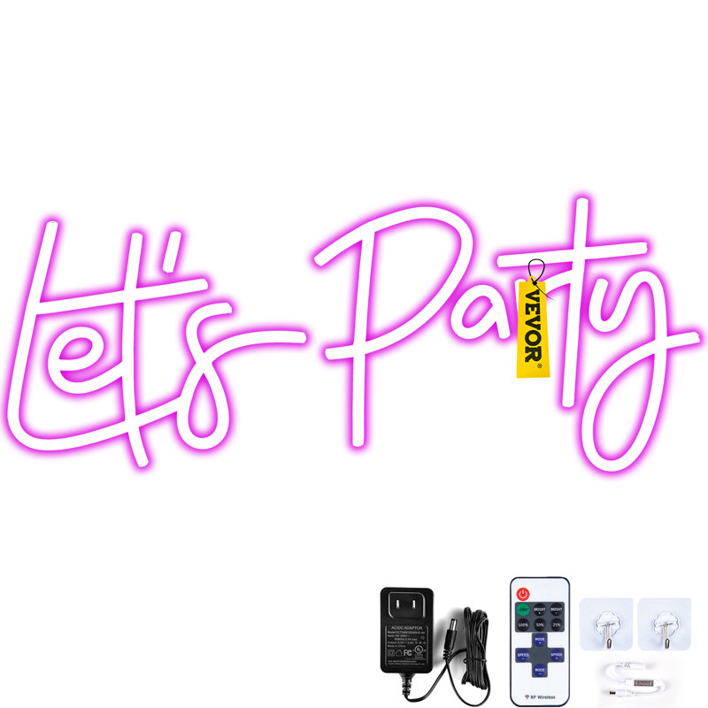 Enseigne néon Let's Party 12 "