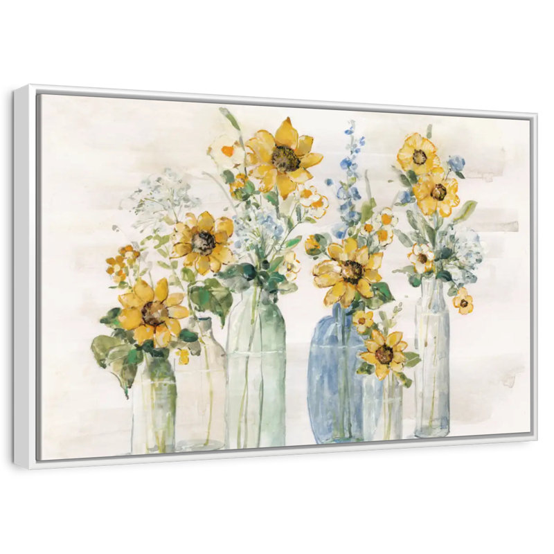 Tournesol spectaculaire, Cadre flottant blanc, 13 po x 9 po