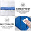 Plastic Interlocking Tiles, 44 Patio Tiles, 12" X 12" Wave Pattern Connected Waterproof Easy To Attach Outdoor All Weather Use, Suitable For Poolside Balconies Backyard Patio Deck Tiles, Blue