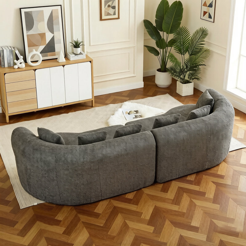 Canapé modulaire Curved, Gris chenille