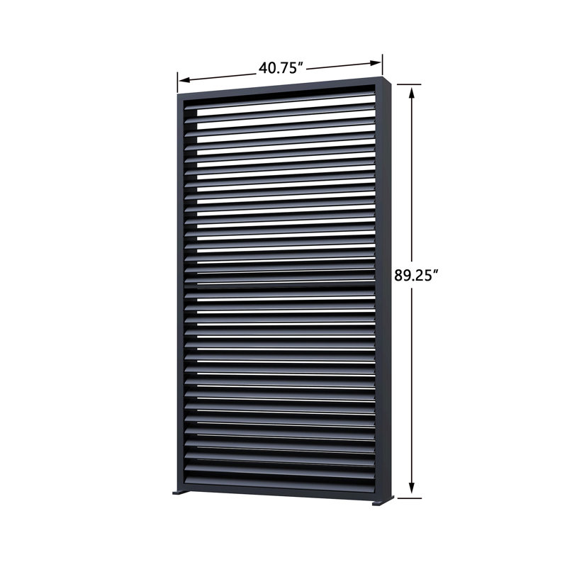 Volet mauve à fixation murale en aluminium pour pergola à persiennes, gris, L 40,75 po