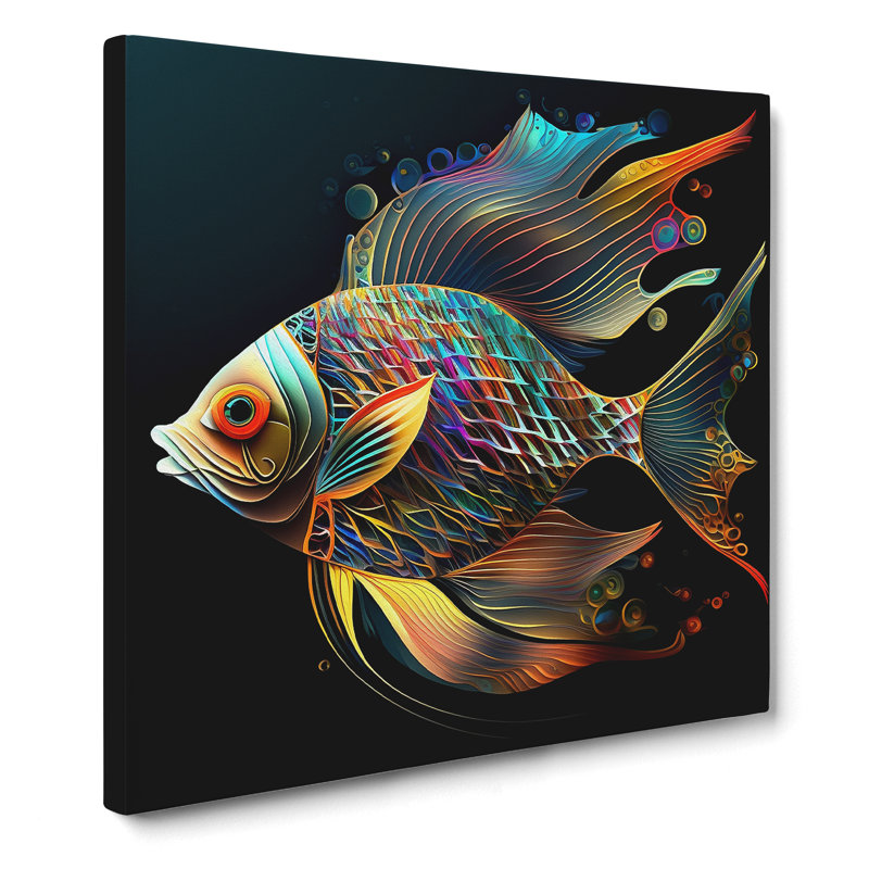 Fish Abstract No.3 - No Frame Print, 50cm H x 50cm W x 3cm D