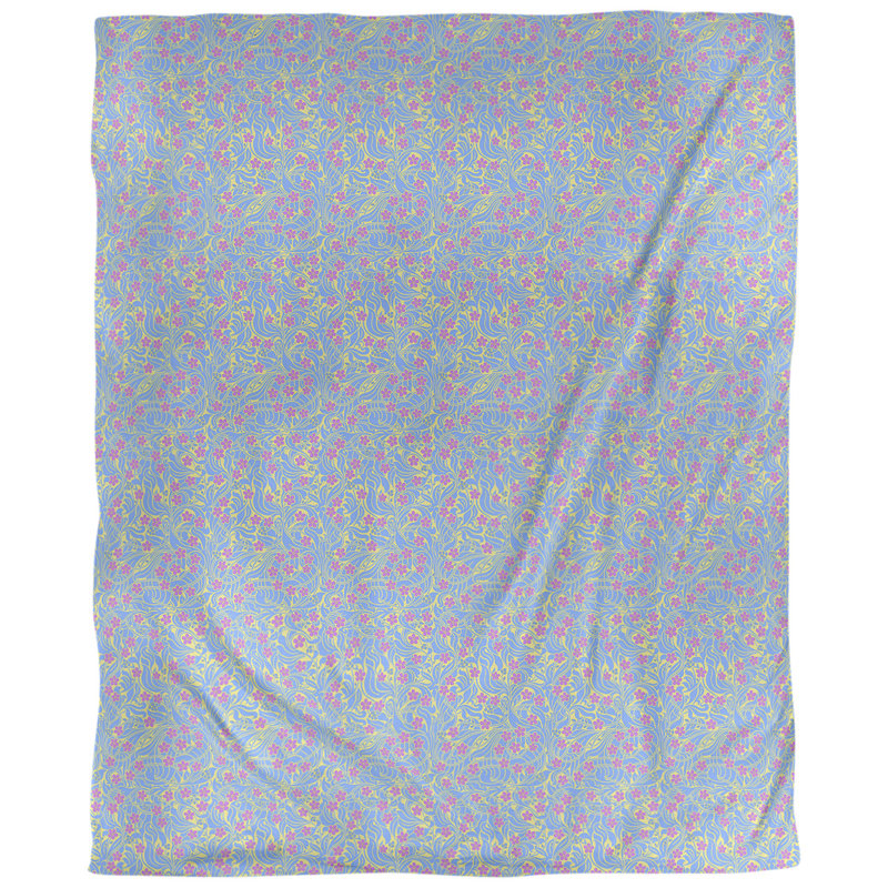Housse de couette Katelyn Elizabeth, Housse de couette pour très grand lit, Mauve / Jaune, Microfibre
