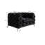  Chesterfield Armchair with Silver Metal Legs-1390295204