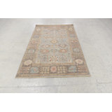 Transitional One-of-a-Kind Rectangle 4' X 6' Hand Knotted Area Rug