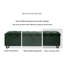 Banc de rangement à motif tissé vert avec pieds en métal-694708610