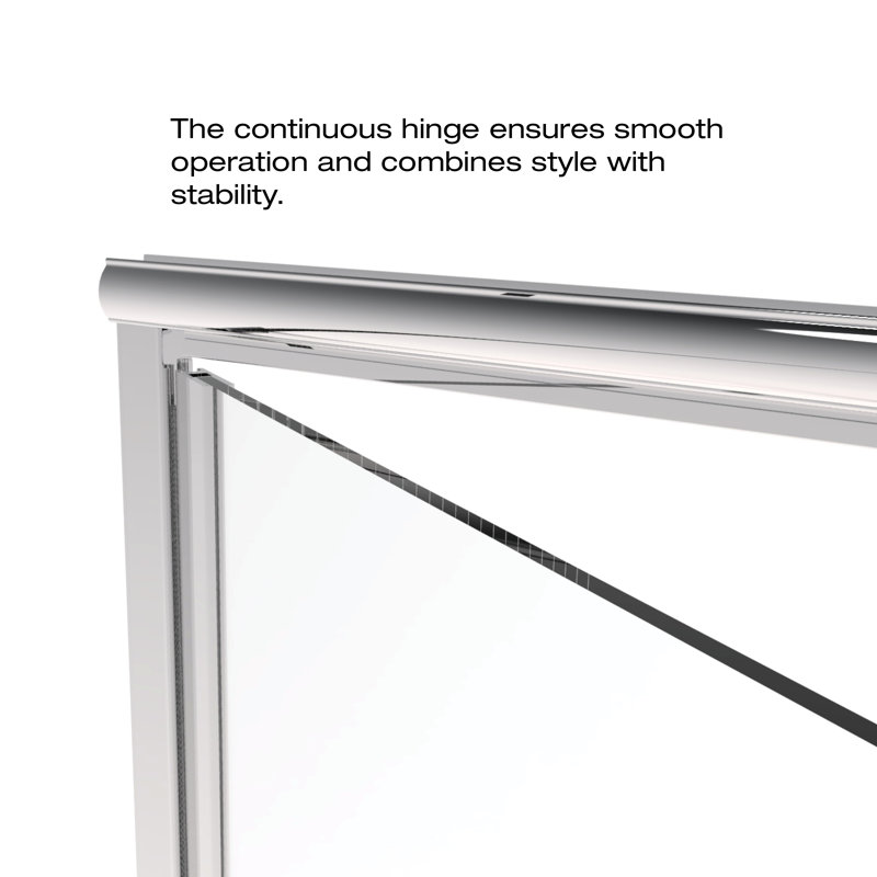 Infinity 57" W x 72.13" H Framed Shower Door, Silver, AquaGlideXP clear