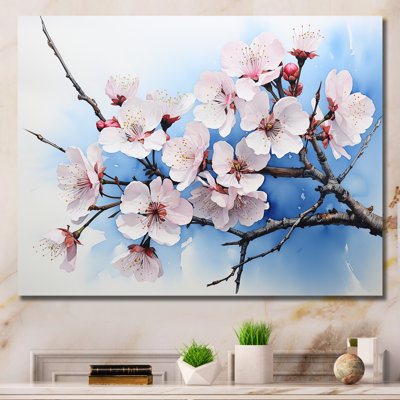 Fleurs de cerisier azur du Japon sur toile