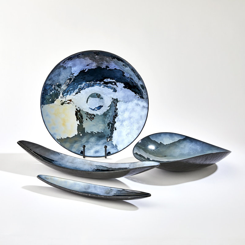 Obsidian Glass Abstract Charger