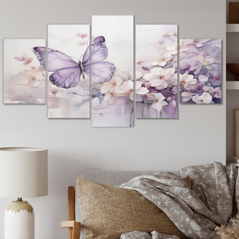 " Purple Butterfly Enchanted Flight II " 5 - Pieces