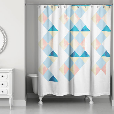 Rideau de douche simple zig zag Kylah