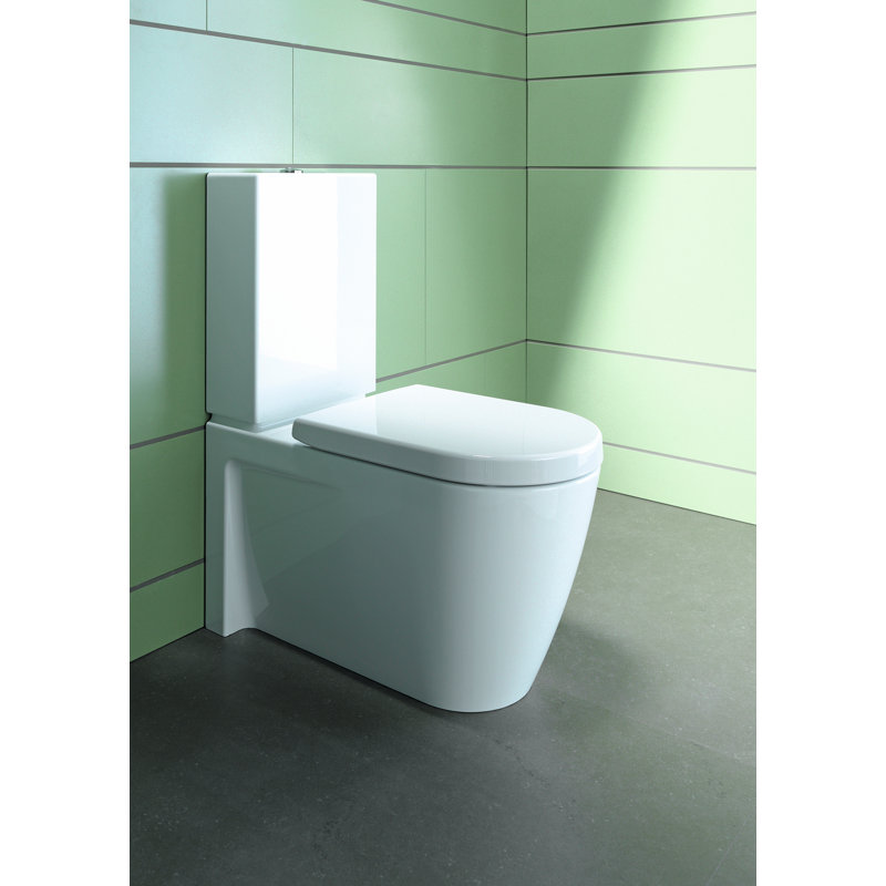 Starck Dual-Flush Elongated Toilet Bowl with Glazed Surface (Seat Not Included)