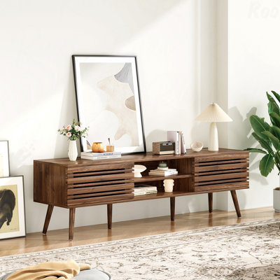 Mid Century Storage TV Stand For Tvs Up To 70"