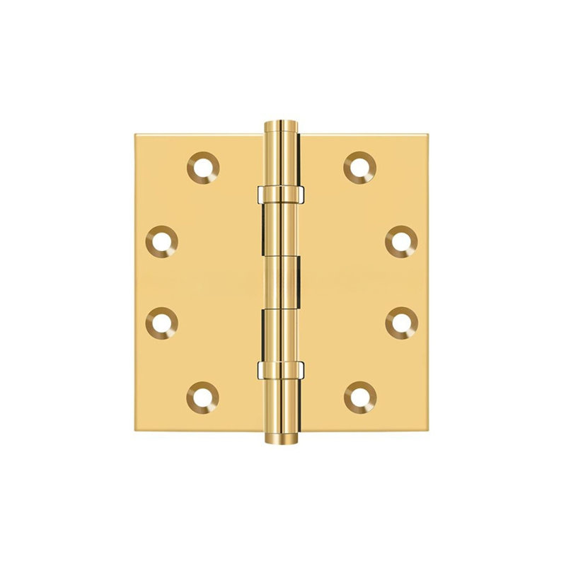 Deltana CSB45BB charnières carrées 4-1 / 2 po x 4-1 / 2 po, roulement à billes en laiton poli PVD, Laiton poli