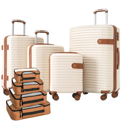 4 Piece Luggage Set Suitcase Set, ABS Hard Shell Lightweight Expandable Travel Luggage With 4 Packing Cubes, TSA Lock, Spinner Wheels For Men Women(16/20/24/28)
