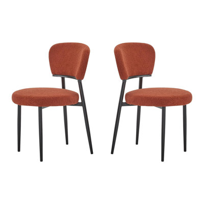 Upholstered Dinning Chair Set Of 2-Orange