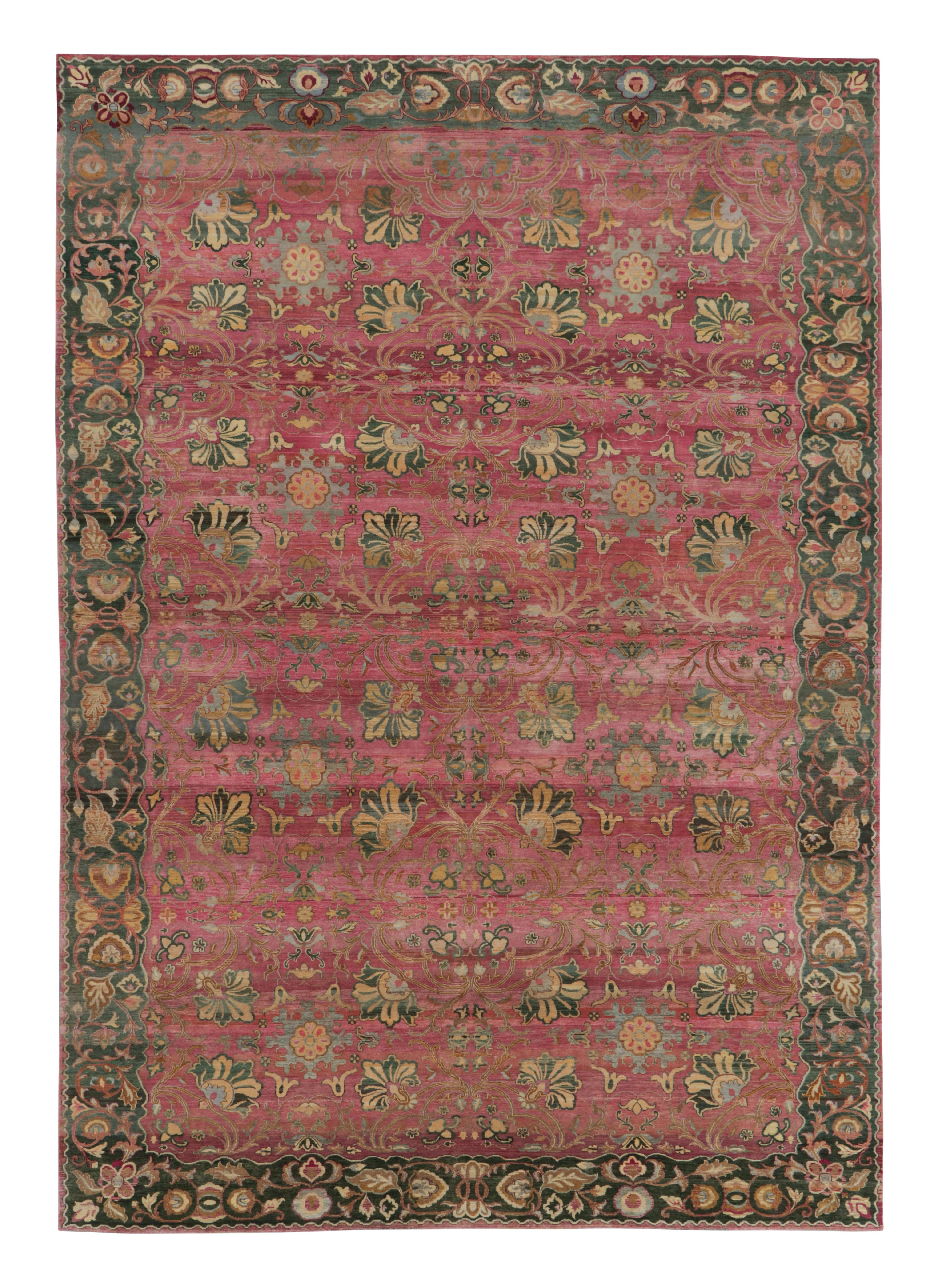 Rug & Kilim's Modern Classics Rug In Soft Pink And Green Floral All ...