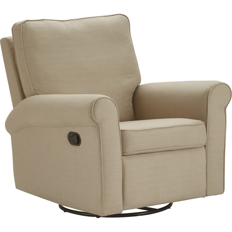 ClickDecor Hughes Swivel Recliner Chair, Sand