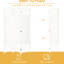 3 Panel Room Divider, Folding Privacy Screen, White Wave Fibre Partition For Home Office, Decorative & Breathable Elegant Space Saving