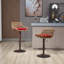 Tabouret de bar 19,29 po x 18,9 po x 42,91 po, hauteur réglable en lin et métal 1pc avec repose-pieds-1833086282
