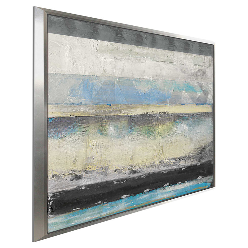 «Stratis II», reproduction d'art sur toile encadrée, H 27,5 po x l 27,5 po x P 2 po, Cadre flottant argent
