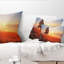 Coussin lombaire paysage et soleil