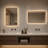 LED Bathroom Vanity Mirror with 5mm Copper Free Silver Glass 3 Color Dimmable Lighting Anti Fog Memory Function Horizontal Vertical Wall Mounted-1279422582