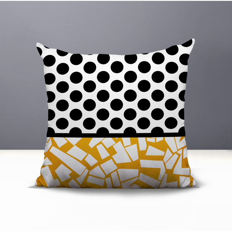 Oreiller carré réversible intérieur / extérieur Miva, Carré 16 po, Jaune