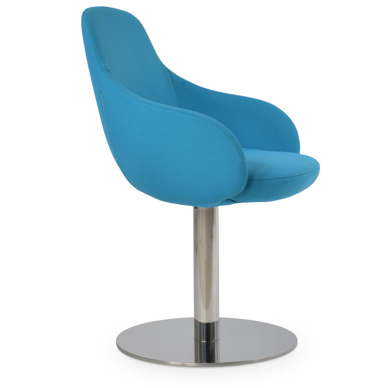 Chaise ronde Gazel, Noir, Chrome poli