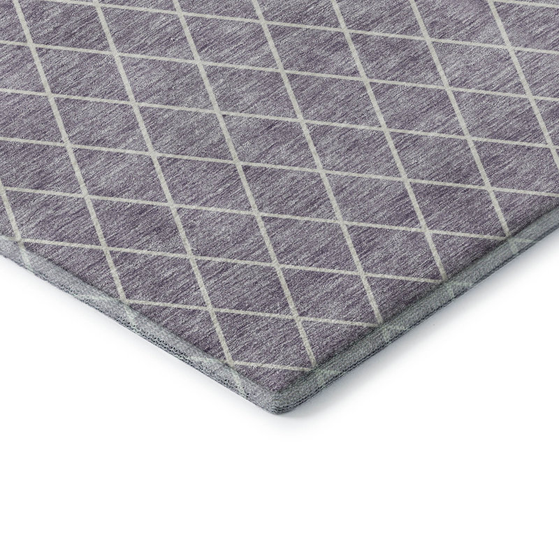 Premium Machine Washable Prisco Lavender Rug, Round 8'