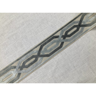 Velvet Woven Embroidery Curtain Fabric Tape 3.5" Width Trim