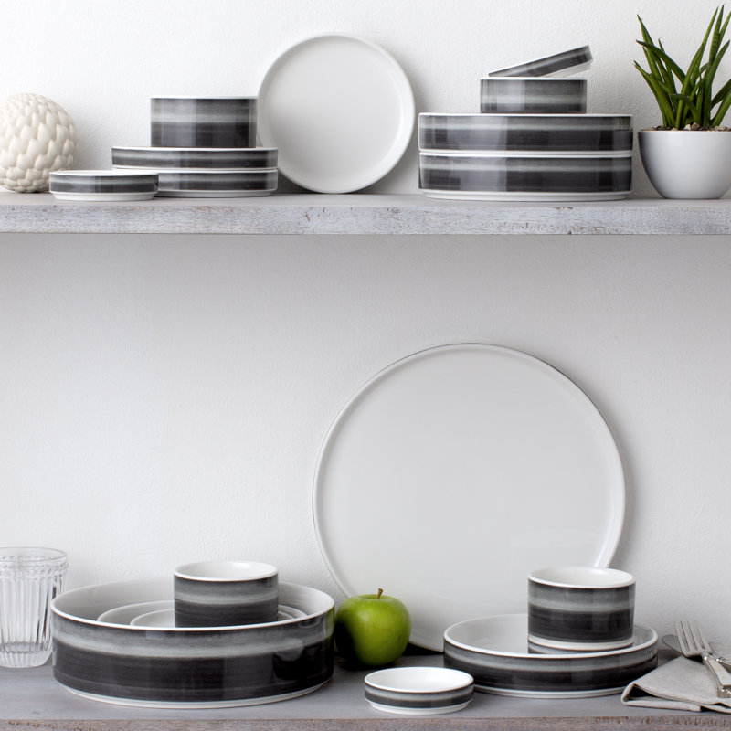 Noritake Colorstax Ombre Stax 4-Piece Place Setting, Service for 1, Jet