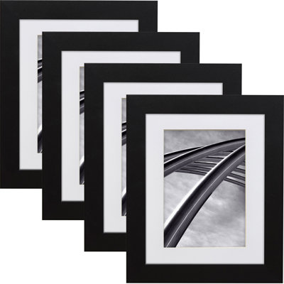 Suraya Black Matte Picture Frame - Set of 4 with Mat