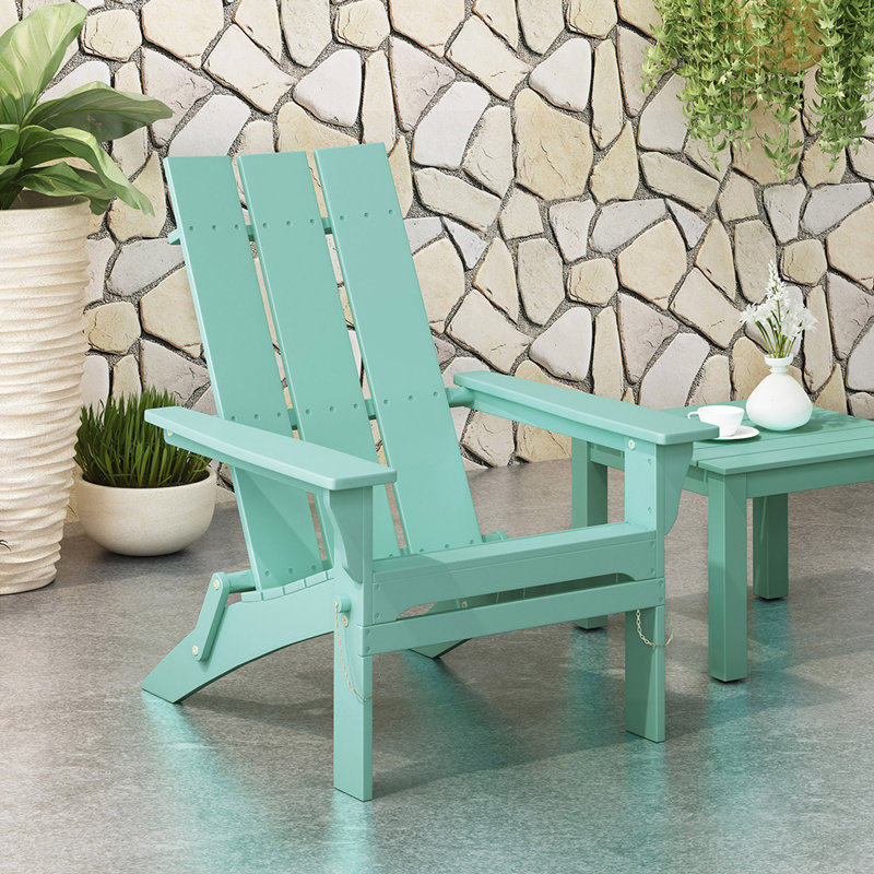 Chaise Adirondack pliante en bois massif Auton, Vert clair