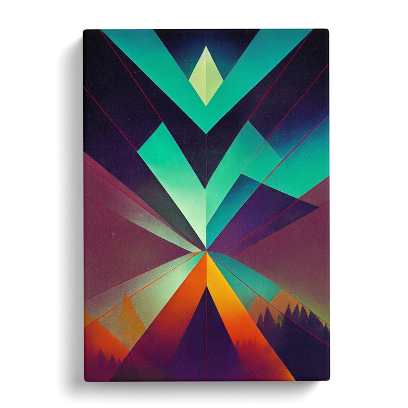 Aurora Borealis Geometric - Wrapped Canvas, 50cm H x 35cm W x 3cm D