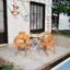 Ensemble repas moderne pliant carré avec chaises en polypropylène et pieds en métal - résistant aux intempéries et multifonctionnel (blanc, kaki, orange tropical)