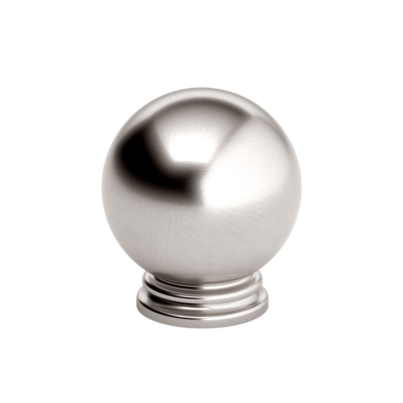 Poignée ronde de 1 3/16 po de diamètre, Nickel brossé