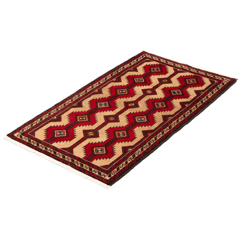 Tapis unique en laine noué à la main 3 pi 3 po x 5 pi 9 po nouvel âge Hamden
