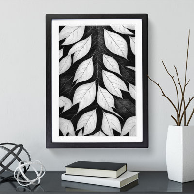 Monochrome Leaves - Framed Print