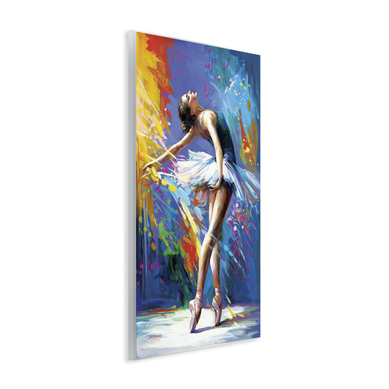 Art sur plaque, mouvement de ballerine fluide par Leon Devenice, H 15 po x l 10 po