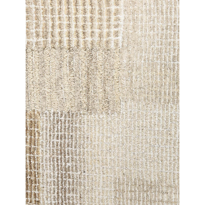 Zahi Hand Tufted Abstract Area Rug in Ivory/Beige, Rectangle 12' x 15'