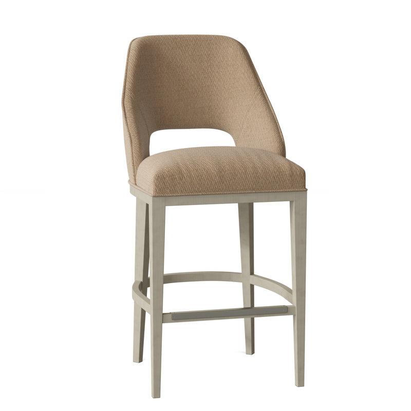 Darien Upholstered Stool, Almond Buff, 9930 Driftwood, Bar Stool (30.5" Seat Height)