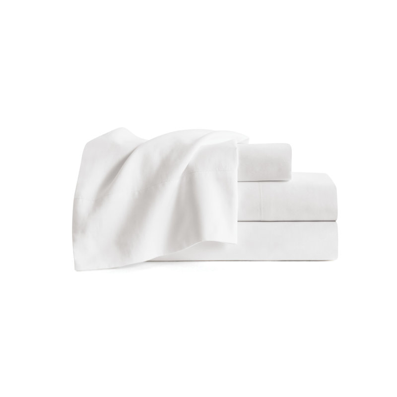 425 Sheets DKNY Cotton Sateen Sheet Set, Queen Sheet Set, White