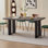 Table de salle à manger rectangulaire en bois de 63 po pour la cuisine, table à manger pour 4 à 6 personnes avec pieds robustes