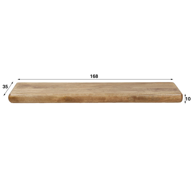 Rylan Solid Wood Floating Shelf, 10cm H x 168cm W x 35cm D