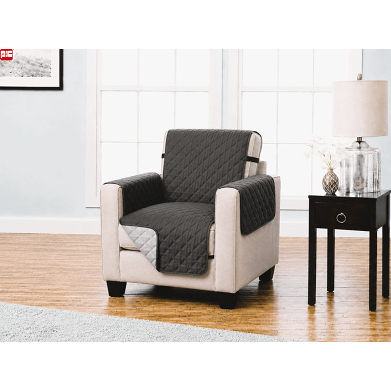 Housse pour fauteuil à coussins carrés / rectangulaires, gris