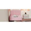 Lit plateforme tapissier simple rose avec garde-corps - look moderne, tête de lit stylée remplie de mousse