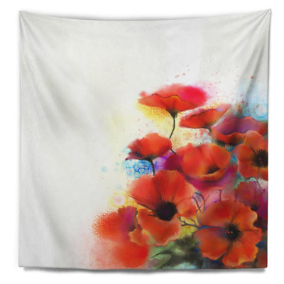 Tapisserie fleurie de fleurs en aquarelle